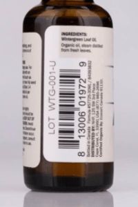 Location of Lot code and UPC code on recalled bottle